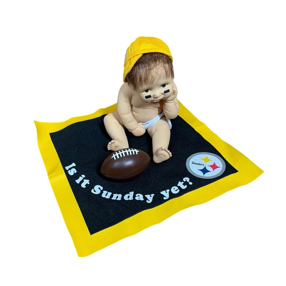 Aston Drake Galleries NFL Fan Is It Sunday Yet Pittsburgh Steelers Baby Figurine